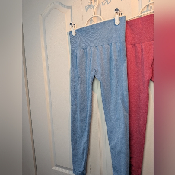 BUNDLE OF 2 NVGTN Seamless Women Leggings Size Medium Pink And Blue Activewear - Picture 7 of 15